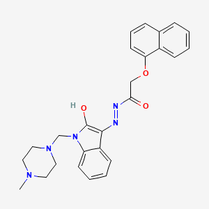 molecular formula C26H27N5O3 B5086542 N'~1~-{1-[(4-METHYLPIPERAZINO)METHYL]-2-OXO-1,2-DIHYDRO-3H-INDOL-3-YLIDEN}-2-(1-NAPHTHYLOXY)ACETOHYDRAZIDE 
