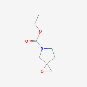 molecular formula C8H13NO3 B050866 Ethyl 1-oxa-5-azaspiro[2.4]heptane-5-carboxylate CAS No. 125033-33-2
