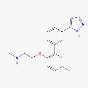 molecular formula C19H21N3O B5086606 N-methyl-2-{[5-methyl-3'-(1H-pyrazol-3-yl)-2-biphenylyl]oxy}ethanamine trifluoroacetate 