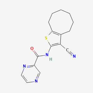 molecular formula C16H16N4OS B5086809 N-(3-cyano-4,5,6,7,8,9-hexahydrocycloocta[b]thiophen-2-yl)pyrazine-2-carboxamide 