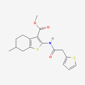 molecular formula C17H19NO3S2 B5086931 METHYL 6-METHYL-2-[2-(THIOPHEN-2-YL)ACETAMIDO]-4,5,6,7-TETRAHYDRO-1-BENZOTHIOPHENE-3-CARBOXYLATE 