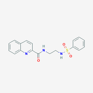 molecular formula C18H17N3O3S B508700 N-{2-[(phenylsulfonyl)amino]ethyl}-2-quinolinecarboxamide CAS No. 929846-62-8