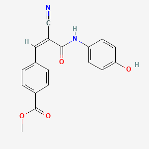 molecular formula C18H14N2O4 B5087056 methyl 4-[(Z)-2-cyano-3-(4-hydroxyanilino)-3-oxoprop-1-enyl]benzoate 