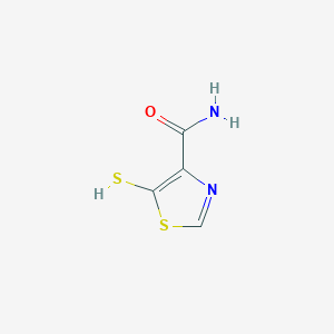 molecular formula C4H4N2OS2 B050872 5-Mercaptothiazole-4-carboxamide CAS No. 120405-07-4