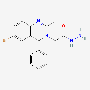 molecular formula C17H17BrN4O B5087349 2-(6-bromo-2-methyl-4-phenyl-3,4-dihydroquinazolin-3-yl)acetohydrazide 