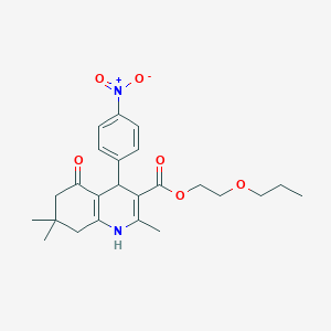 B5087658 2-propoxyethyl 2,7,7-trimethyl-4-(4-nitrophenyl)-5-oxo-1,4,5,6,7,8-hexahydro-3-quinolinecarboxylate CAS No. 5857-08-9