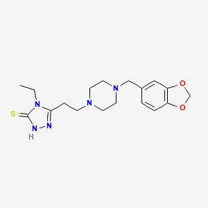 molecular formula C18H25N5O2S B5087702 3-[2-[4-(1,3-benzodioxol-5-ylmethyl)piperazin-1-yl]ethyl]-4-ethyl-1H-1,2,4-triazole-5-thione 