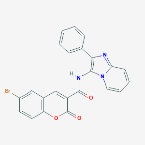 molecular formula C23H14BrN3O3 B508771 6-bromo-2-oxo-N-(2-phenylimidazo[1,2-a]pyridin-3-yl)-2H-chromene-3-carboxamide CAS No. 326887-76-7