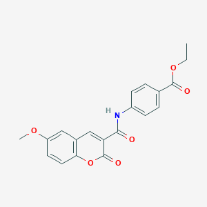 molecular formula C20H17NO6 B508780 ethyl 4-(6-methoxy-2-oxo-2H-chromene-3-carboxamido)benzoate CAS No. 500015-47-4
