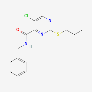 molecular formula C15H16ClN3OS B5087809 N-benzyl-5-chloro-2-(propylsulfanyl)pyrimidine-4-carboxamide 