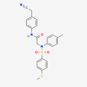 molecular formula C24H23N3O3S2 B5087977 N~1~-[4-(cyanomethyl)phenyl]-N~2~-(4-methylphenyl)-N~2~-{[4-(methylthio)phenyl]sulfonyl}glycinamide 