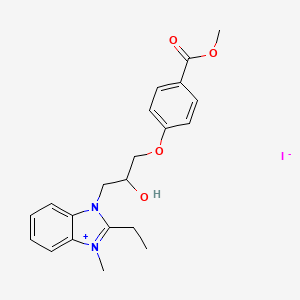 molecular formula C21H25IN2O4 B5087991 Methyl 4-[3-(2-ethyl-3-methylbenzimidazol-3-ium-1-yl)-2-hydroxypropoxy]benzoate;iodide 