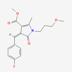molecular formula C18H20FNO4 B5088087 methyl (4Z)-4-(4-fluorobenzylidene)-1-(3-methoxypropyl)-2-methyl-5-oxo-4,5-dihydro-1H-pyrrole-3-carboxylate 