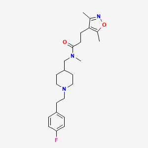 molecular formula C23H32FN3O2 B5088097 3-(3,5-dimethyl-4-isoxazolyl)-N-({1-[2-(4-fluorophenyl)ethyl]-4-piperidinyl}methyl)-N-methylpropanamide 