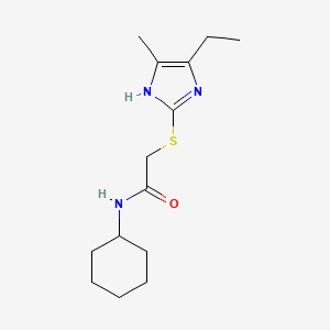 molecular formula C14H23N3OS B5088244 N~1~-CYCLOHEXYL-2-[(5-ETHYL-4-METHYL-1H-IMIDAZOL-2-YL)SULFANYL]ACETAMIDE 