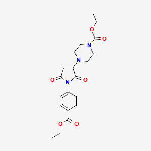 molecular formula C20H25N3O6 B5088321 ethyl 4-{1-[4-(ethoxycarbonyl)phenyl]-2,5-dioxo-3-pyrrolidinyl}-1-piperazinecarboxylate 