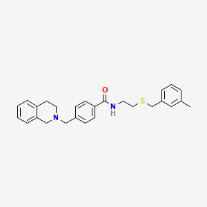 molecular formula C27H30N2OS B5088550 N-(2-{[(3-METHYLPHENYL)METHYL]SULFANYL}ETHYL)-4-[(1,2,3,4-TETRAHYDROISOQUINOLIN-2-YL)METHYL]BENZAMIDE 
