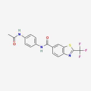 molecular formula C17H12F3N3O2S B5088562 N-[4-(acetylamino)phenyl]-2-(trifluoromethyl)-1,3-benzothiazole-6-carboxamide 