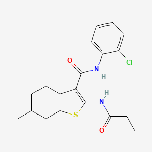 molecular formula C19H21ClN2O2S B5088622 N-(2-chlorophenyl)-6-methyl-2-(propanoylamino)-4,5,6,7-tetrahydro-1-benzothiophene-3-carboxamide CAS No. 5666-90-0