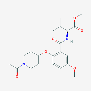 molecular formula C21H30N2O6 B5088849 methyl N-{2-[(1-acetyl-4-piperidinyl)oxy]-5-methoxybenzoyl}-L-valinate 
