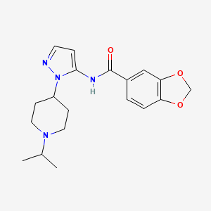 molecular formula C19H24N4O3 B5088925 N-[1-(1-isopropyl-4-piperidinyl)-1H-pyrazol-5-yl]-1,3-benzodioxole-5-carboxamide 