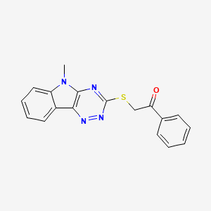 molecular formula C18H14N4OS B5088960 2-[(5-METHYL-5H-[1,2,4]TRIAZINO[5,6-B]INDOL-3-YL)SULFANYL]-1-PHENYL-1-ETHANONE 