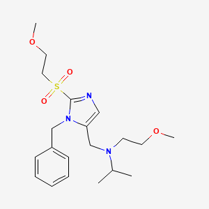 molecular formula C20H31N3O4S B5089013 N-[[3-benzyl-2-(2-methoxyethylsulfonyl)imidazol-4-yl]methyl]-N-(2-methoxyethyl)propan-2-amine 