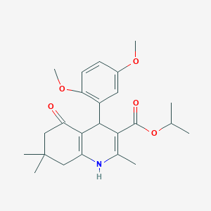 molecular formula C24H31NO5 B5089106 Propan-2-yl 4-(2,5-dimethoxyphenyl)-2,7,7-trimethyl-5-oxo-1,4,6,8-tetrahydroquinoline-3-carboxylate 