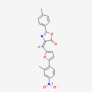 molecular formula C22H16N2O5 B5089140 (4E)-4-{[5-(2-METHYL-4-NITROPHENYL)FURAN-2-YL]METHYLIDENE}-2-(4-METHYLPHENYL)-4,5-DIHYDRO-1,3-OXAZOL-5-ONE 