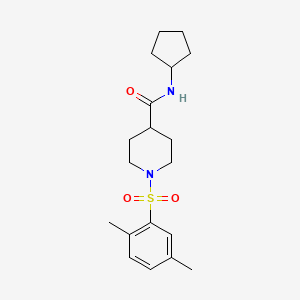 molecular formula C19H28N2O3S B5089227 N-cyclopentyl-1-(2,5-dimethylphenyl)sulfonylpiperidine-4-carboxamide 