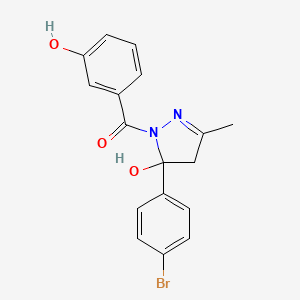 molecular formula C17H15BrN2O3 B5089401 [5-(4-bromophenyl)-5-hydroxy-3-methyl-4H-pyrazol-1-yl]-(3-hydroxyphenyl)methanone 