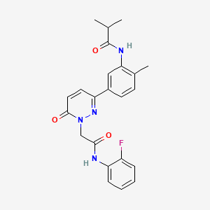molecular formula C23H23FN4O3 B5089428 N-[5-(1-{2-[(2-fluorophenyl)amino]-2-oxoethyl}-6-oxo-1,6-dihydropyridazin-3-yl)-2-methylphenyl]-2-methylpropanamide 