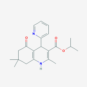 molecular formula C21H26N2O3 B5089541 ISOPROPYL 2,7,7-TRIMETHYL-5-OXO-4-(2-PYRIDYL)-1,4,5,6,7,8-HEXAHYDRO-3-QUINOLINECARBOXYLATE 