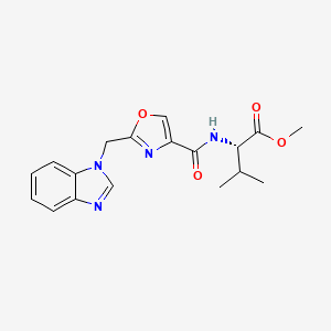 molecular formula C18H20N4O4 B5089547 methyl (2S)-2-[[2-(benzimidazol-1-ylmethyl)-1,3-oxazole-4-carbonyl]amino]-3-methylbutanoate 