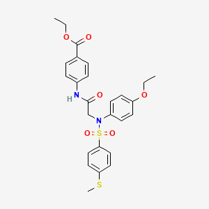 molecular formula C26H28N2O6S2 B5089673 ethyl 4-[[2-(4-ethoxy-N-(4-methylsulfanylphenyl)sulfonylanilino)acetyl]amino]benzoate 