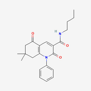 molecular formula C22H26N2O3 B5089691 N-butyl-7,7-dimethyl-2,5-dioxo-1-phenyl-6,8-dihydroquinoline-3-carboxamide 