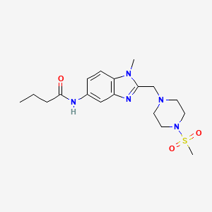 molecular formula C18H27N5O3S B5089808 N-{2-[(4-Methanesulfonylpiperazin-1-YL)methyl]-1-methyl-1H-1,3-benzodiazol-5-YL}butanamide 
