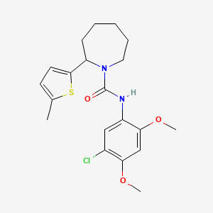 molecular formula C20H25ClN2O3S B5089815 N-(5-chloro-2,4-dimethoxyphenyl)-2-(5-methylthiophen-2-yl)azepane-1-carboxamide 