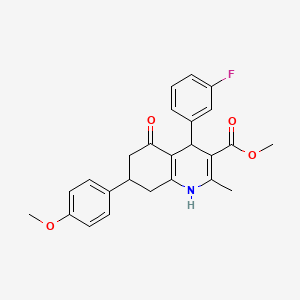 molecular formula C25H24FNO4 B5089828 Methyl 4-(3-fluorophenyl)-7-(4-methoxyphenyl)-2-methyl-5-oxo-1,4,5,6,7,8-hexahydroquinoline-3-carboxylate 