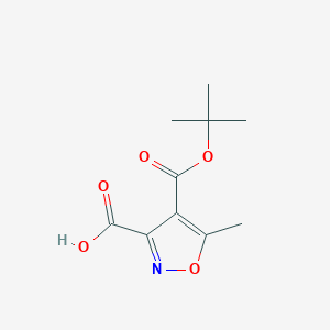 molecular formula C10H13NO5 B050899 4-(tert-Butoxycarbonyl)-5-methylisoxazole-3-carboxylic acid CAS No. 135401-79-5