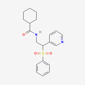molecular formula C20H24N2O3S B5089918 N-[2-(benzenesulfonyl)-2-pyridin-3-ylethyl]cyclohexanecarboxamide 