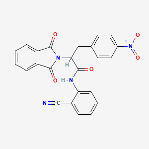 molecular formula C24H16N4O5 B5089928 N-(2-Cyanophenyl)-2-(1,3-dioxo-2,3-dihydro-1H-isoindol-2-YL)-3-(4-nitrophenyl)propanamide 