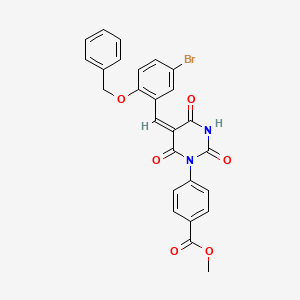 molecular formula C26H19BrN2O6 B5089932 methyl 4-[(5E)-5-[(5-bromo-2-phenylmethoxyphenyl)methylidene]-2,4,6-trioxo-1,3-diazinan-1-yl]benzoate 