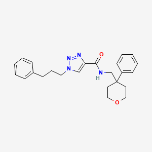 molecular formula C24H28N4O2 B5089945 N-[(4-phenyloxan-4-yl)methyl]-1-(3-phenylpropyl)triazole-4-carboxamide 