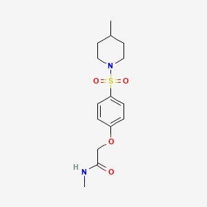 molecular formula C15H22N2O4S B5089965 N-methyl-2-[4-(4-methylpiperidin-1-yl)sulfonylphenoxy]acetamide 