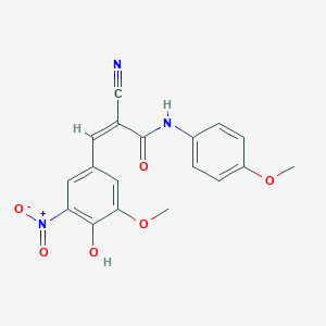 molecular formula C18H15N3O6 B5090063 (Z)-2-cyano-3-(4-hydroxy-3-methoxy-5-nitrophenyl)-N-(4-methoxyphenyl)prop-2-enamide 