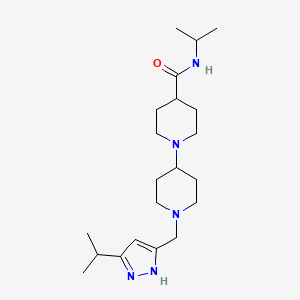 molecular formula C21H37N5O B5090311 N-propan-2-yl-1-[1-[(3-propan-2-yl-1H-pyrazol-5-yl)methyl]piperidin-4-yl]piperidine-4-carboxamide 