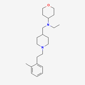 molecular formula C22H36N2O B5090369 N-ethyl-N-[[1-[2-(2-methylphenyl)ethyl]piperidin-4-yl]methyl]oxan-4-amine 