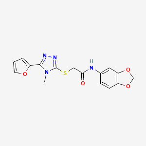 molecular formula C16H14N4O4S B5090853 N-(1,3-benzodioxol-5-yl)-2-{[5-(furan-2-yl)-4-methyl-4H-1,2,4-triazol-3-yl]sulfanyl}acetamide 