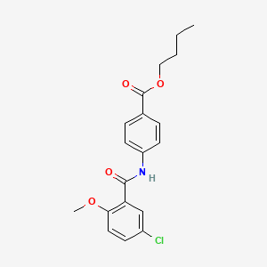 molecular formula C19H20ClNO4 B5090903 BUTYL 4-(5-CHLORO-2-METHOXYBENZAMIDO)BENZOATE 